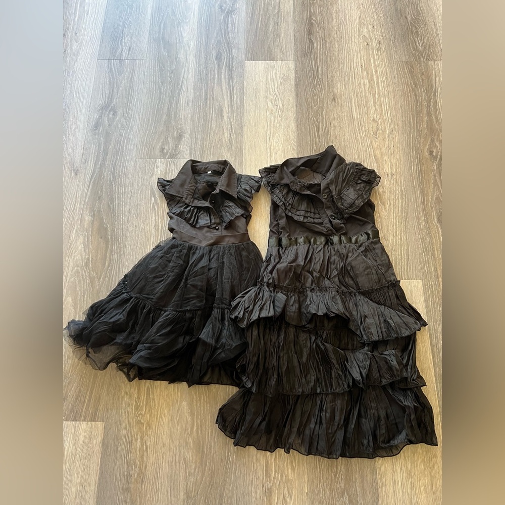 Halloween 2 pieces Wednesday cosplay costume Black kids Dresses